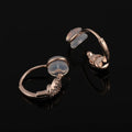 Elegant Rose Gold Alloy Knotted Small Hoop Stud & Clip On No Piercing Silicone Pad Rhinestone Earrings