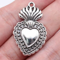 35x22mm 4.7g Antique Silver Zinc Alloy Gothic Heart Charm Pendant for Necklace Bracelet DIY