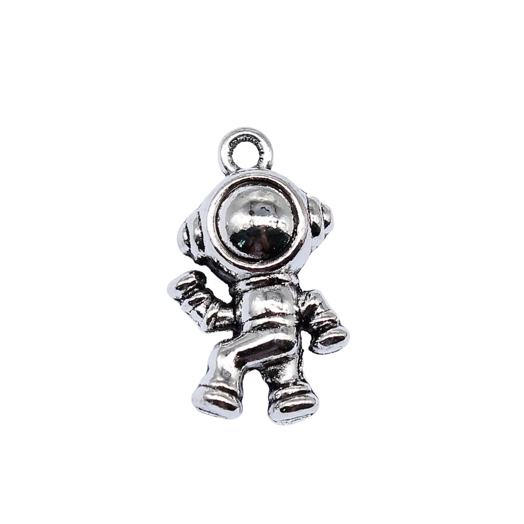 19x11mm 2.3g Antique Silver Zinc Alloy Astronaut Charm Pendant for DIY Space Theme Jewelry Making