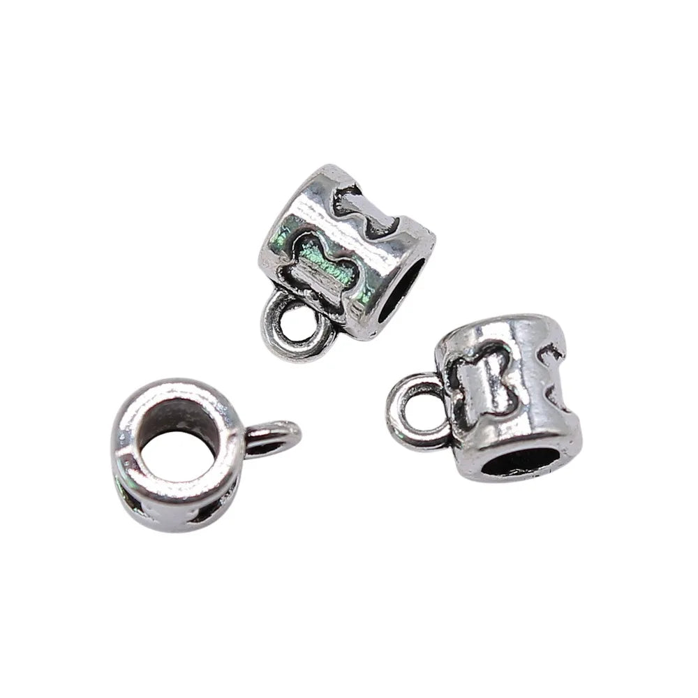 8x6x5mm 0.7g Antique Silver Zinc Alloy Connector Bail Pendant Findings for DIY Bracelet Necklace Making