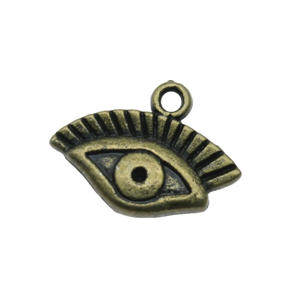 17x13mm 1g Multicolor Zinc Alloy Eye Charm Pendant for DIY Necklace Bracelet Earring Making