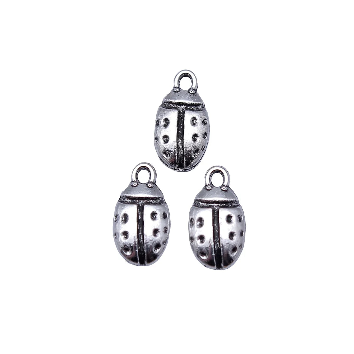 13x6.8mm 0.48g Antique Silver Zinc Alloy Bug Charm Pendant for DIY Earring Necklace Bracelet