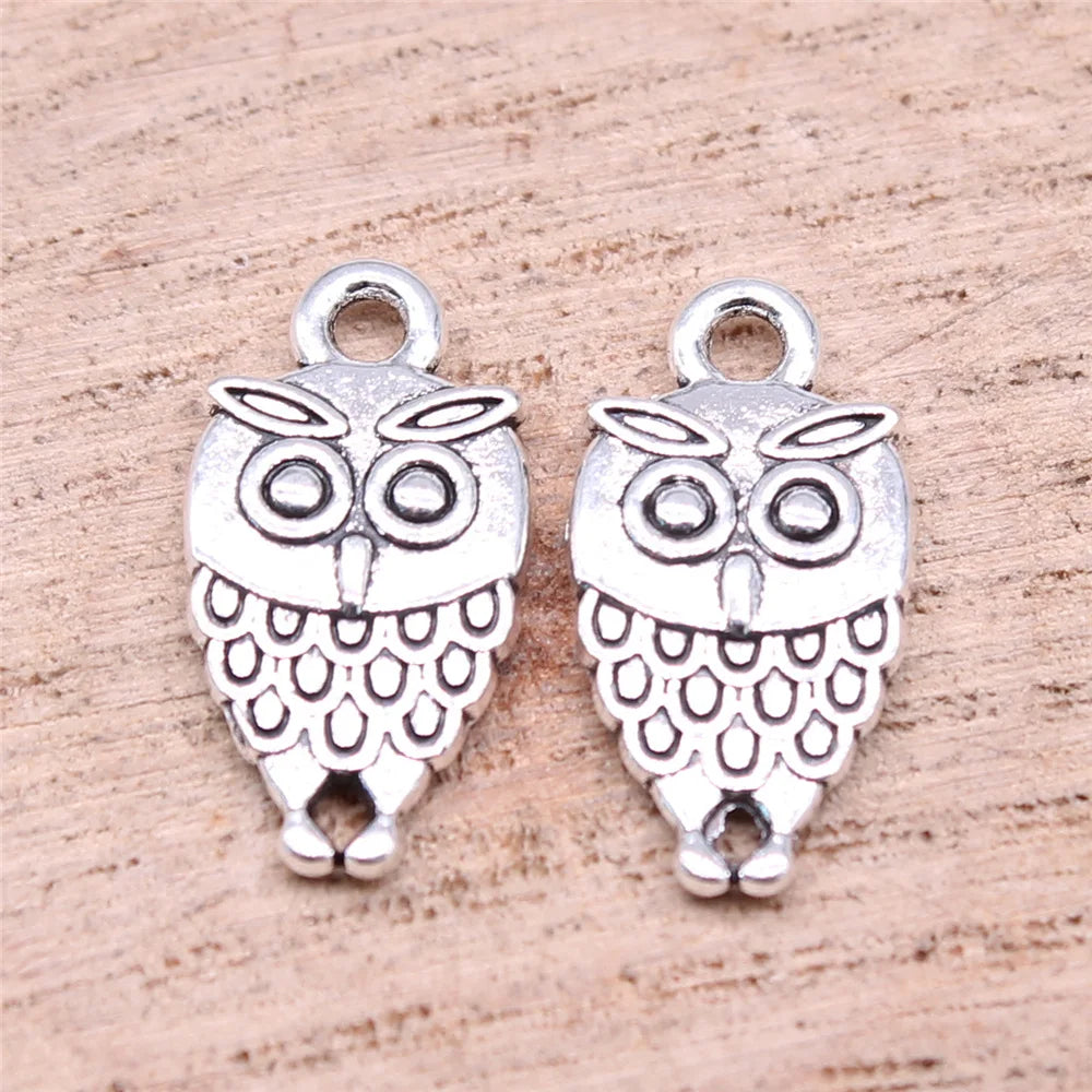 19x9mm 1.2g Multicolor Zinc Alloy Owl Cat Charm Pendant for DIY Necklace Bracelet Jewelry Making