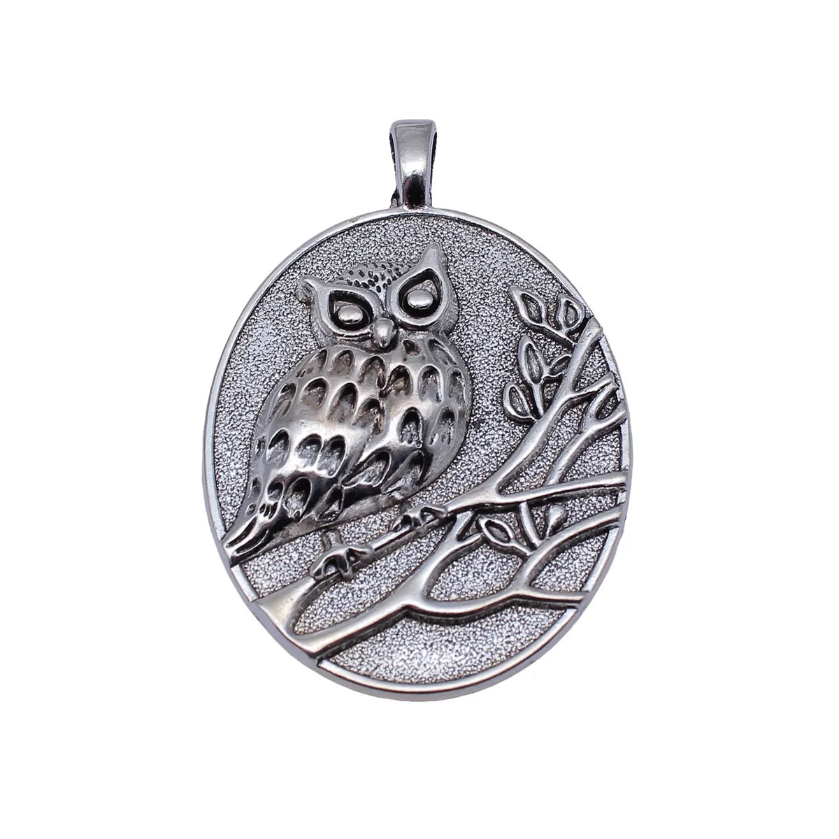 69x47mm 20.5g Antique Silver Zinc Alloy Oval Owl Cat Round Charm Pendant for DIY Necklace Jewelry Making
