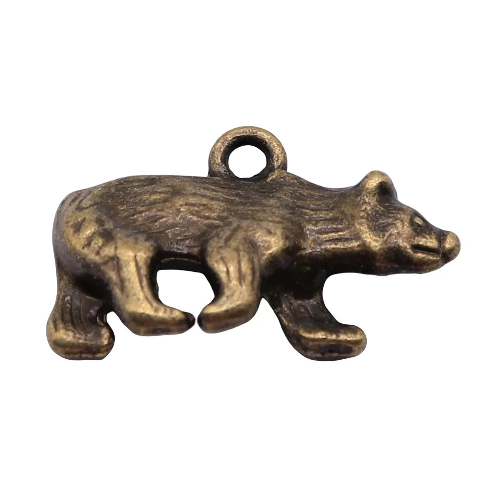 24x15mm 3.5g Multicolor Zinc Alloy Bear Dog Charm Pendant for DIY Necklace Bracelet Jewelry Making Findings
