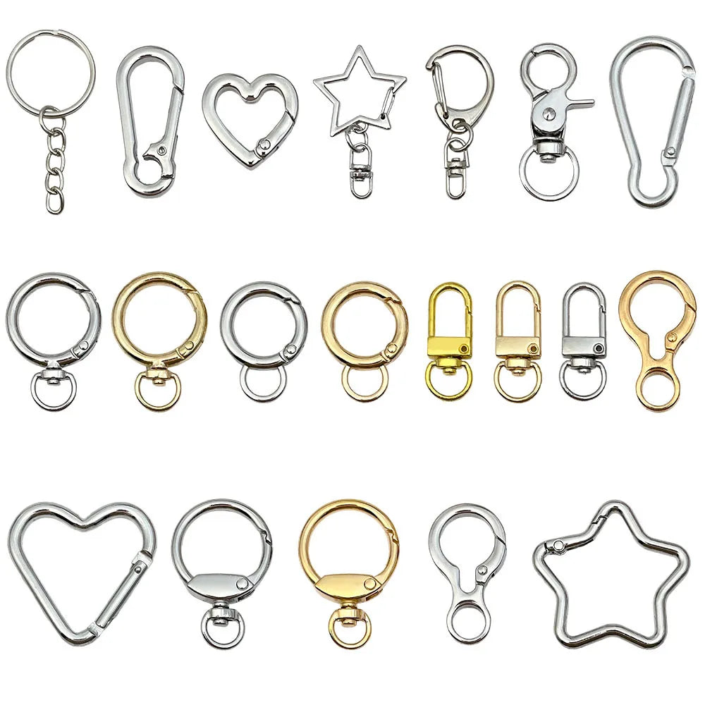 Iron Heart Lobster Dog Clasp for Keyring Bracelet Necklace DIY Jewelry Findings
