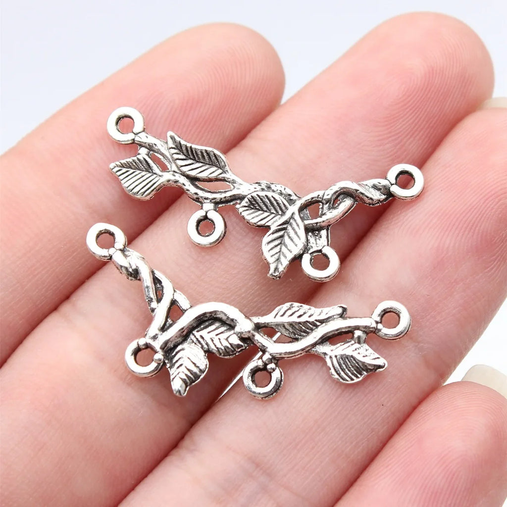 32x14mm 0.9g Antique Silver Zinc Alloy Tree Branch Connector Charm for DIY Earrings Bracelet Jewelry