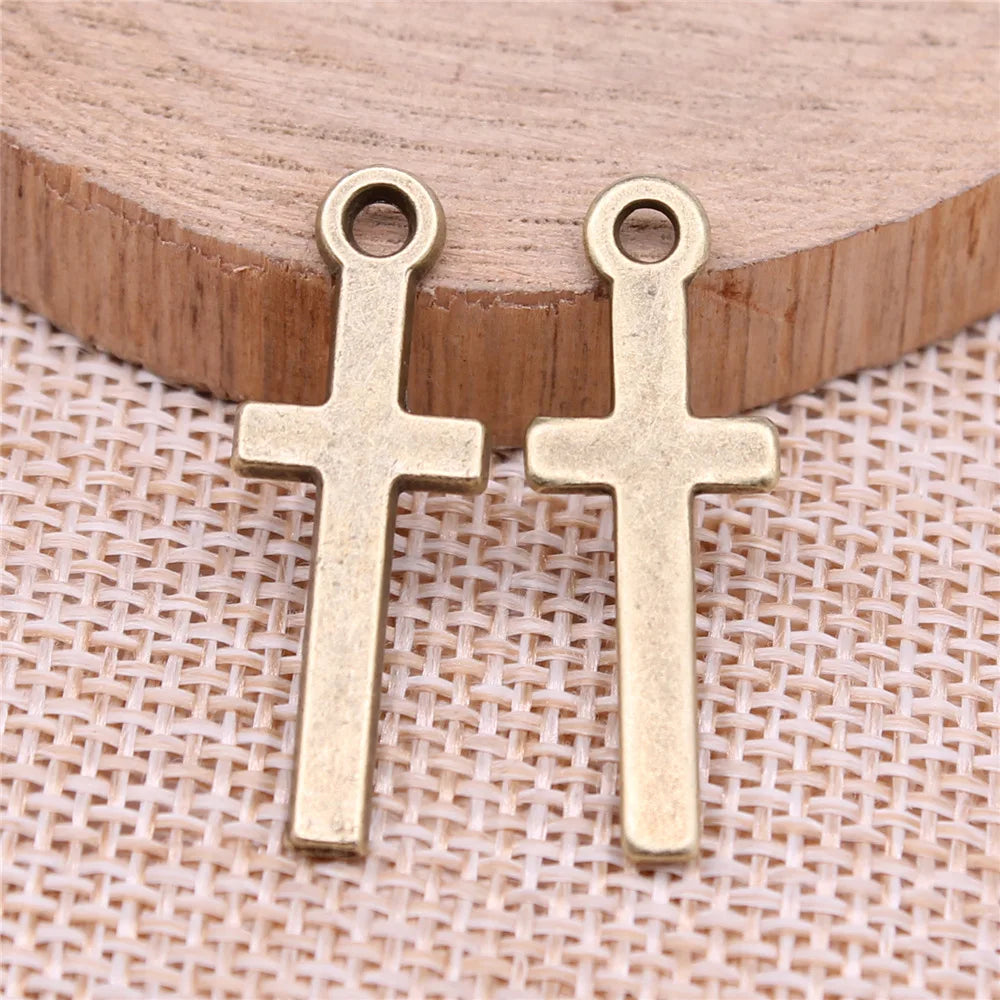 30x11mm 1.4g Multicolor zinc alloy Cross charm pendant for DIY bracelet necklace jewelry making