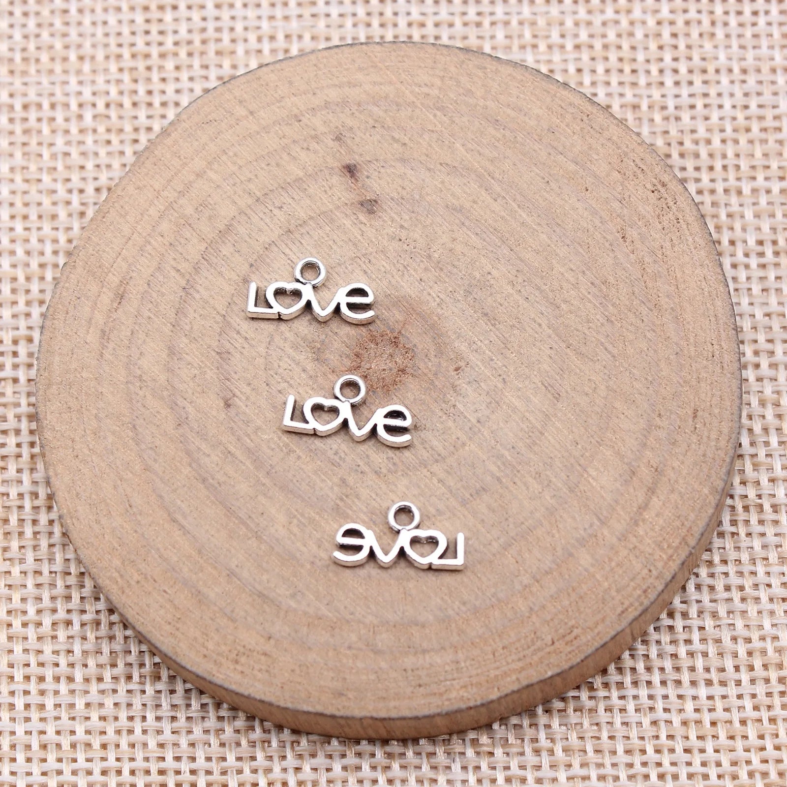 6x12mm 0.27g Antique Silver Zinc Alloy LOVE Letter Charm Pendant for DIY Bracelet Necklace Making