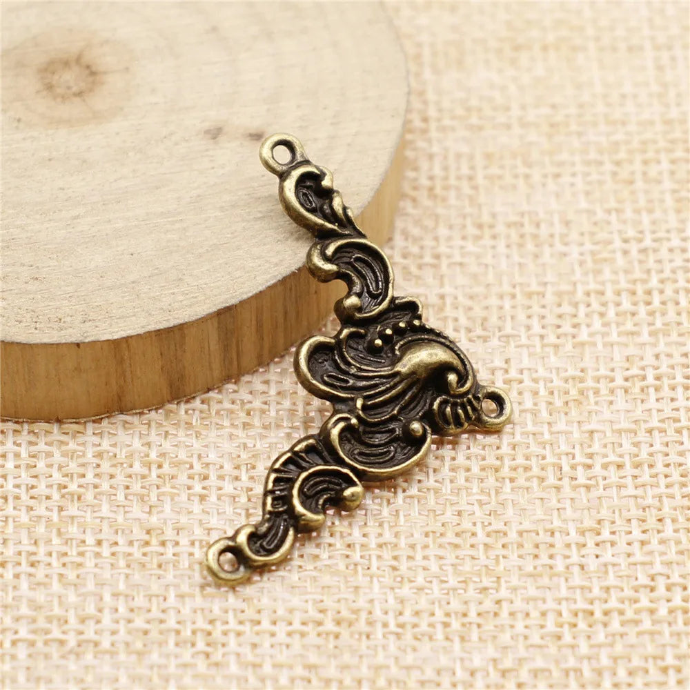 20x42mm 4.1g Multicolor Zinc Alloy Auspicious Cloud Connector Charm for DIY Bracelet Jewelry Making