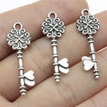 33x11mm 1.3g Antique Silver Zinc Alloy Heart Key Charm Pendant for DIY Bracelet Necklace Making