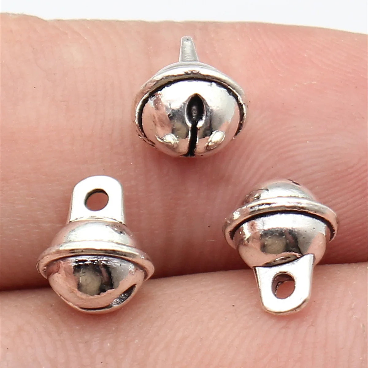 9.3x7.8x7.8mm 1.1g Antique Silver Zinc Alloy Bell Shape Charm Pendant for DIY Bracelet Necklace Jewelry Making