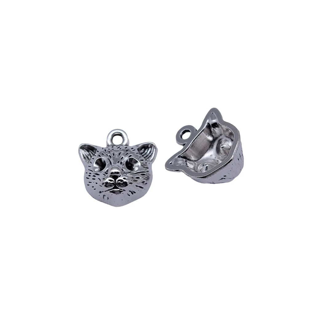 13x13mm 1.2g Antique Silver Zinc Alloy Cat Charm Pendant for DIY Necklace Bracelet Jewelry Making