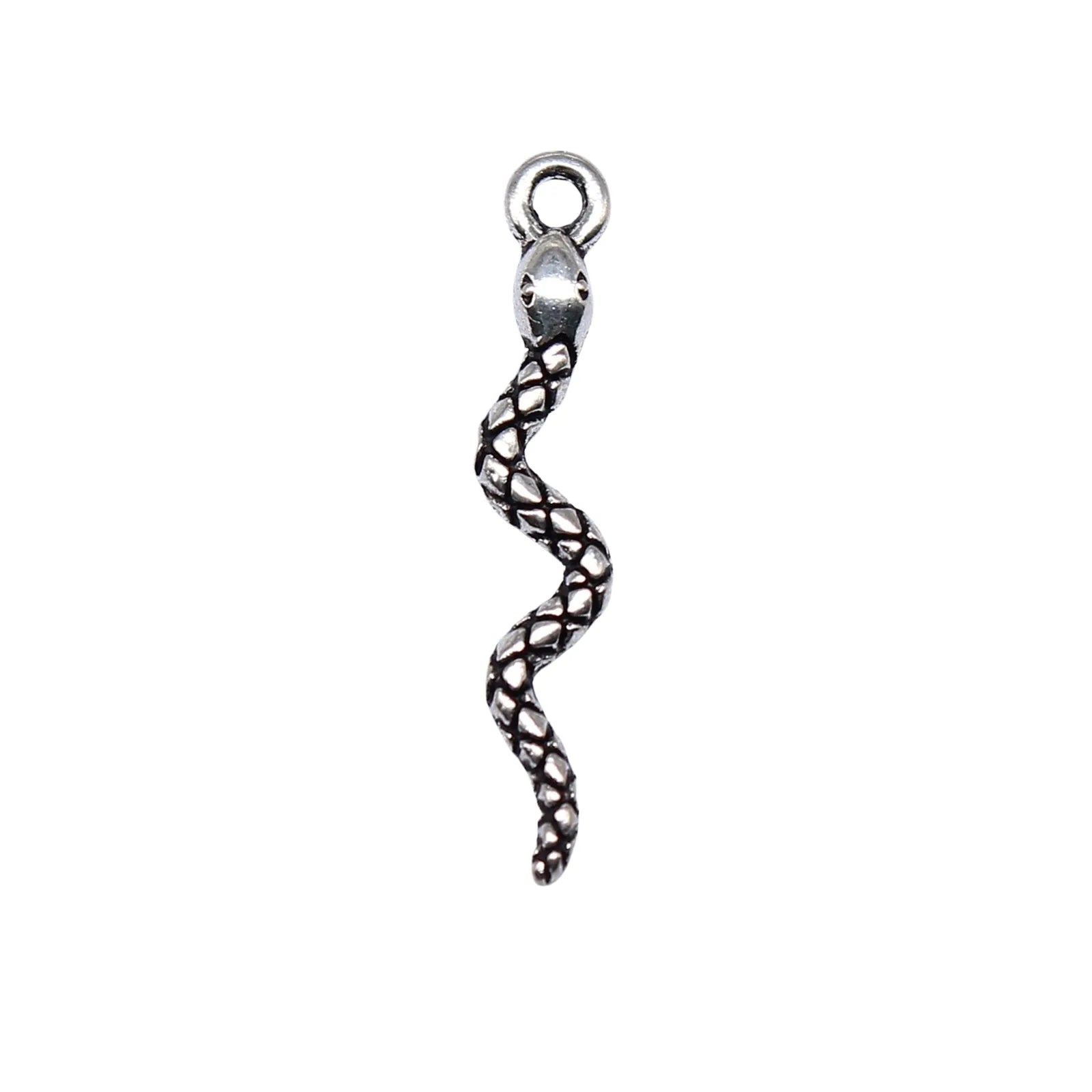 23x4mm 0.32g Antique Silver Zinc Alloy Snake charm pendant for necklace bracelet DIY jewelry making