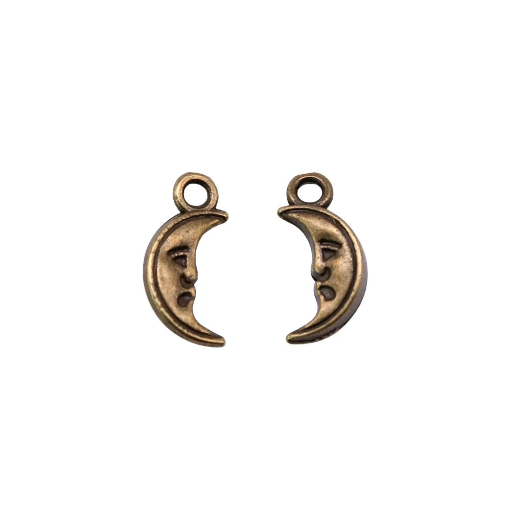 13x6mm 0.5g Zinc Alloy Small Moon Charm Pendant for Necklace Bracelet Earring DIY Jewelry Making