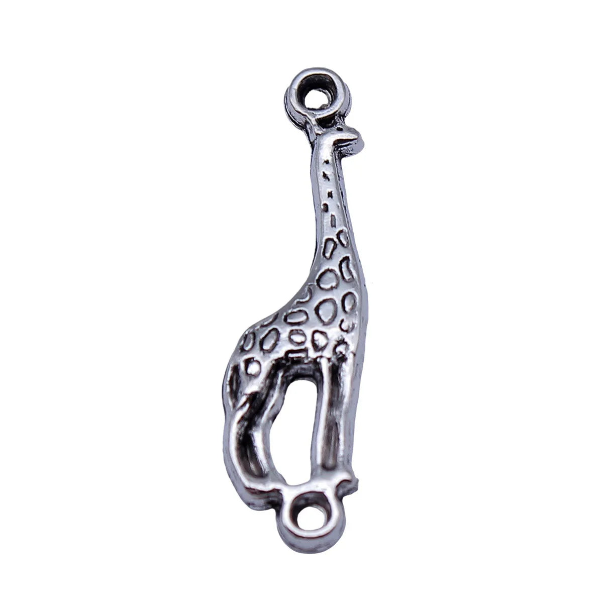 30x8mm 1.1g Antique Silver Tone Zinc Alloy Giraffe Connector Charm for DIY Bracelet Jewelry Making