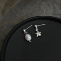 Luxury Asymmetric Baroque Freshwater Pearl Starfish Drop Earrings Geometric Ocean Jewelry