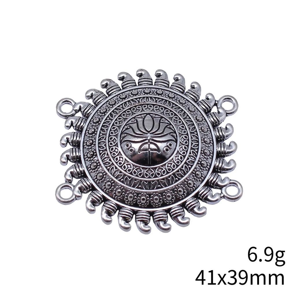 41x39mm 6.9g Antique Silver Zinc Alloy Four-Hole Connector Charm for Body Chain Waist Chain Making