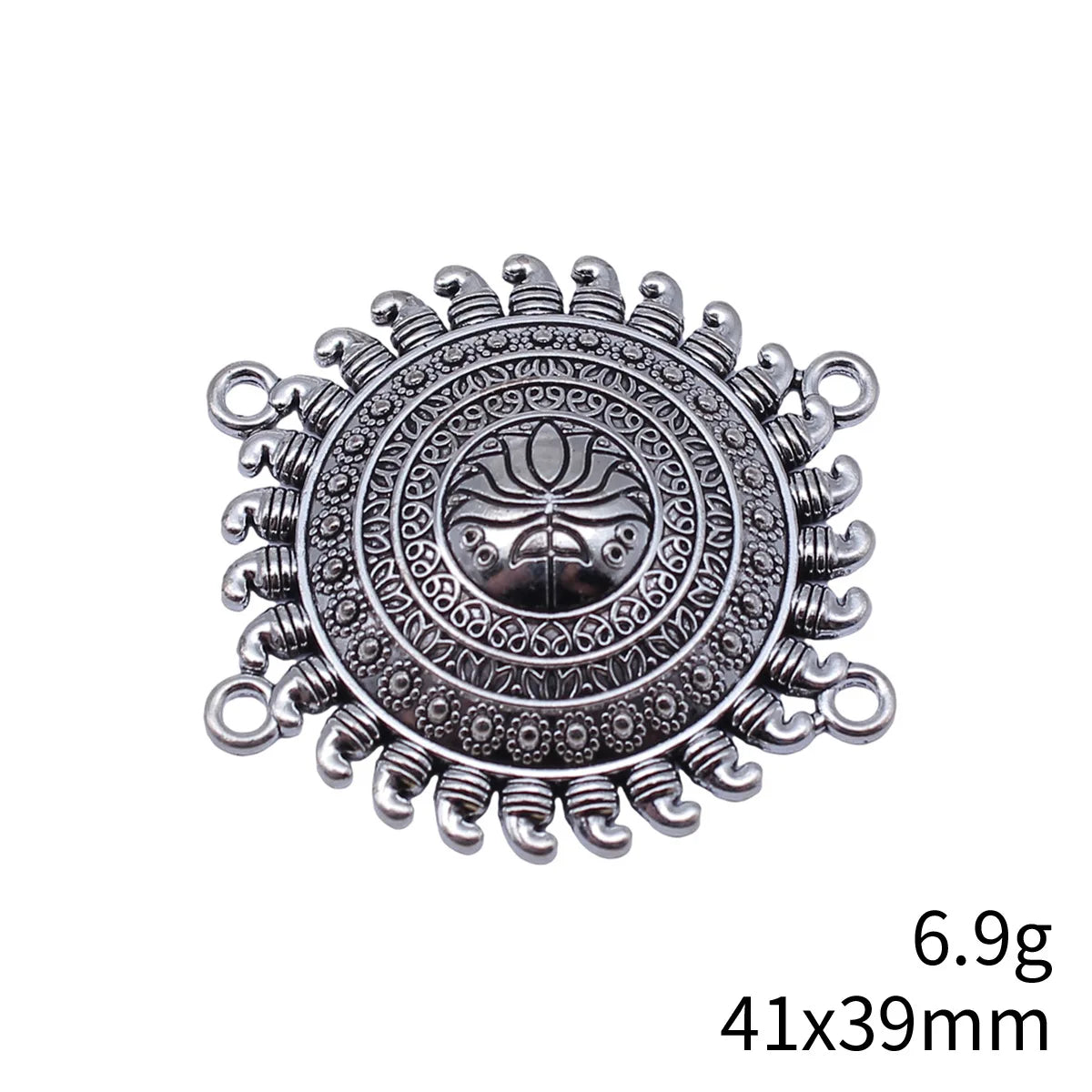 41x39mm 6.9g Antique Silver Zinc Alloy Four-Hole Connector Charm for Body Chain Waist Chain Making