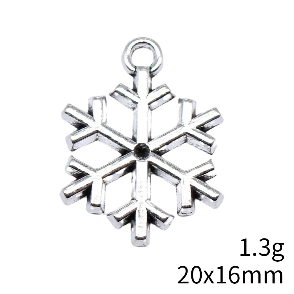 20x16mm 1.3g Antique Silver Zinc Alloy Snowflake Charm Pendant for DIY Necklace Bracelet Making