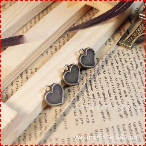 13MM Zinc Alloy Heart Charm Pendant for DIY Necklace Bracelet Jewelry Making