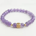 Natural Stone Lavender Amethyst Bracelet New Chinese Geometric Round Bead Jewelry