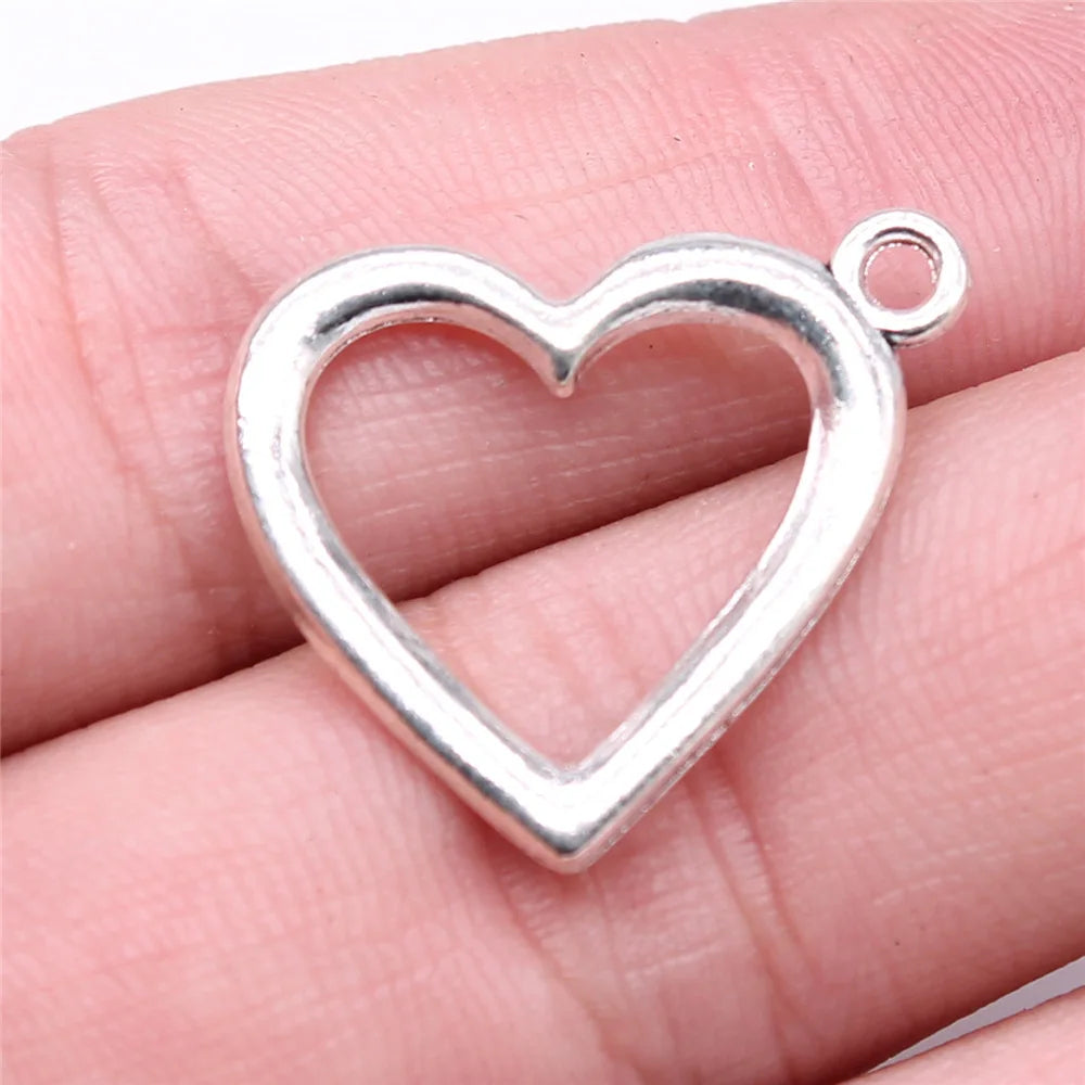 20x24mm 1.7g Multicolor Zinc Alloy Heart Charm Pendant for DIY Bracelet Necklace Jewelry Making