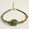 Handmade New Chinese Natural Stone Rice Bead Geometric Circle Line Bracelet