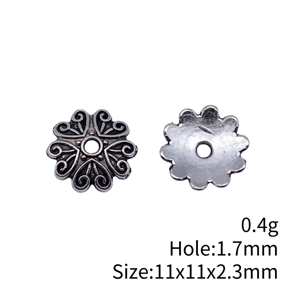 11x11x2.3mm 0.4g Multicolor Zinc Alloy Flower Bead Caps for Beaded Necklace Bracelet DIY Jewelry