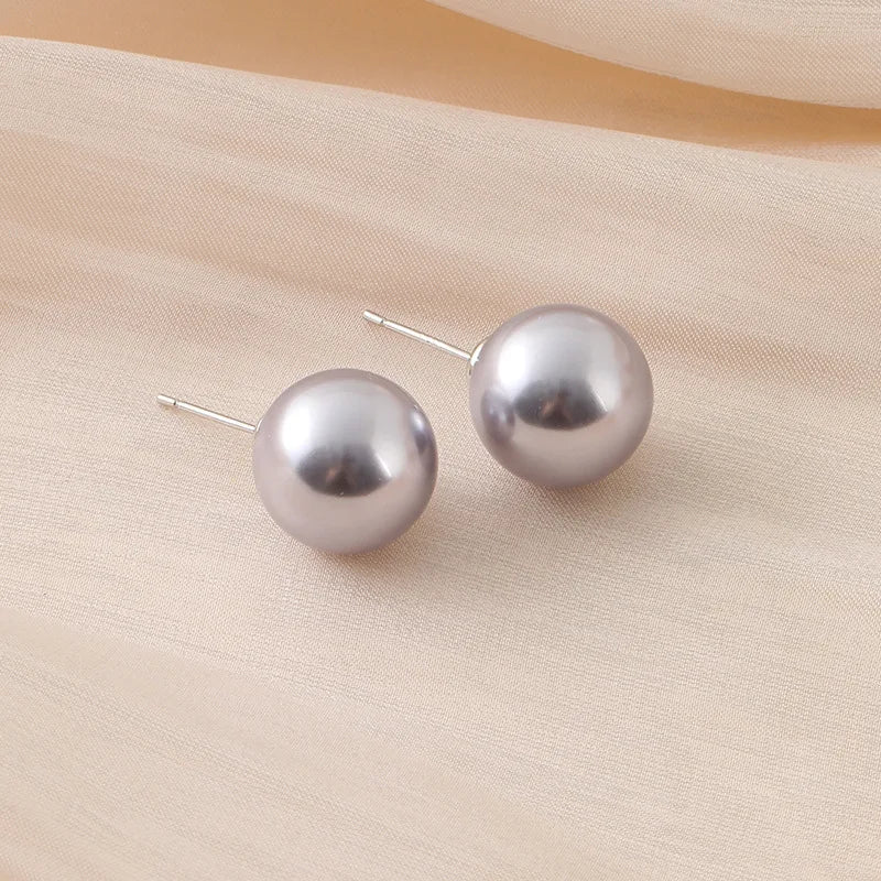 Elegant Large Light Purple Pearl Spiral Alloy Stud & Clip On No Piercing Statement Earrings