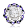 Elegant Camellia Flower Alloy Brooch With Faux Mother Of Pearl Petals, Pearl And Rhinestone Lapel Pin Gift