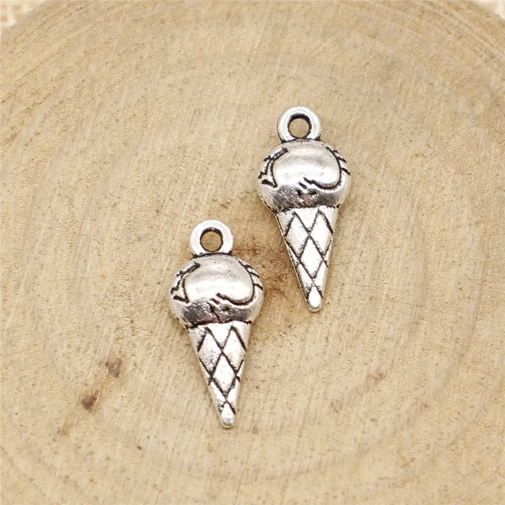 19x8x4mm 1g Multicolor Zinc Alloy Ice Cream Charm Pendant for DIY Bracelet Necklace Making