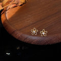 Mini Zircon Flower Stud Earrings 14K Gold Plated Copper Sweet Minimalist Jewelry