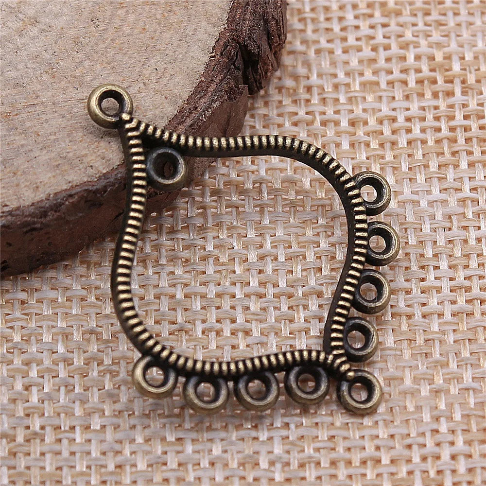 37x31mm 1.9g Multicolor Zinc Alloy Diamond Shape Earring Connector Charms for DIY Earrings