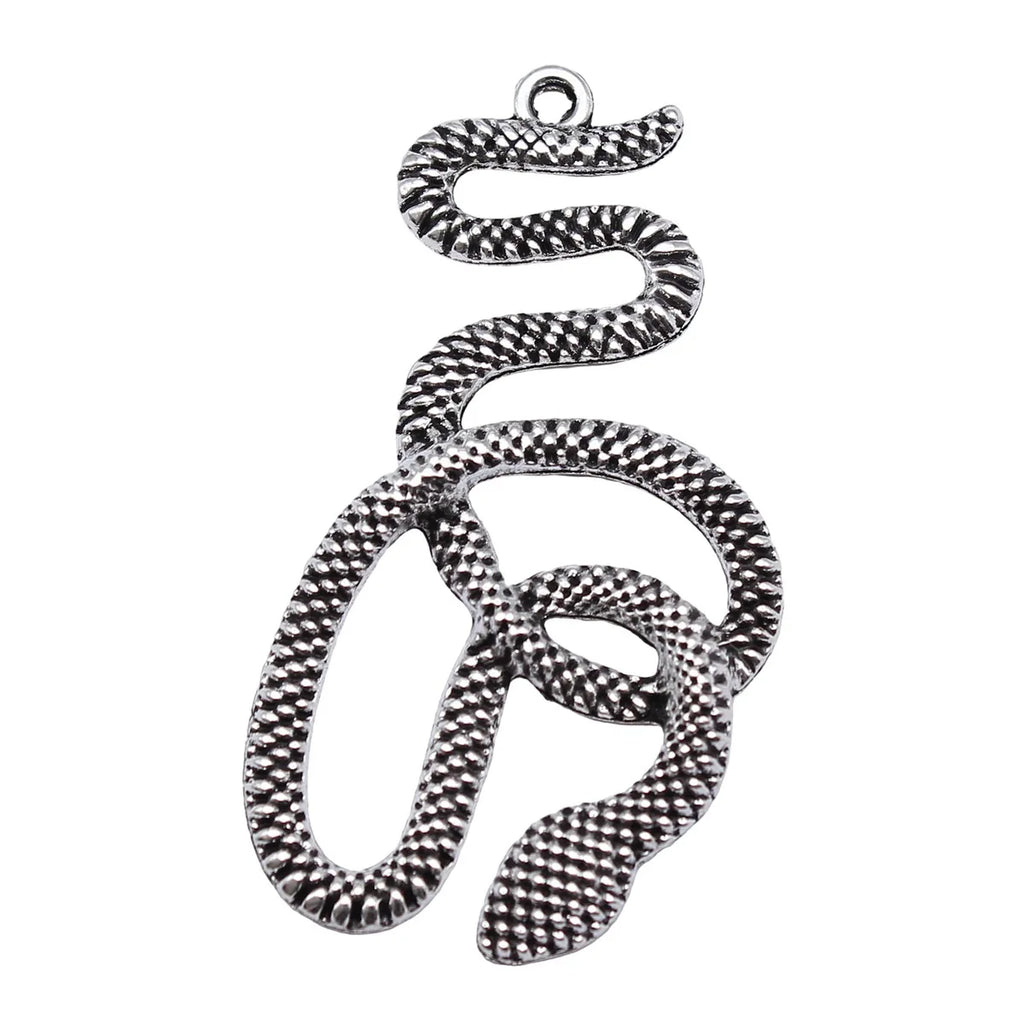51x28mm 4.8g Antique Silver Zinc Alloy Snake Charm Pendant for DIY Necklace Bracelet Jewelry Making