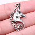 37x21mm 2.73g Antique Silver Zinc Alloy Unicorn Charm Pendant for DIY Necklace Bracelet Jewelry Making