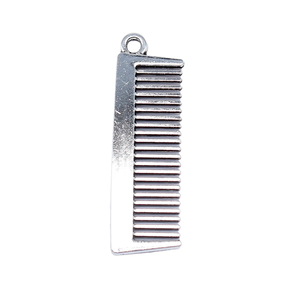 32x10mm 1.6g Antique Silver Zinc Alloy Comb Charm Pendant for DIY Jewelry Making