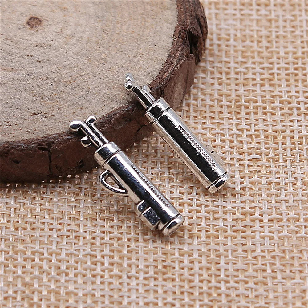 24x6mm 2g Antique Silver Zinc Alloy Golf Club Charm Pendant for Sports Bracelet Necklace Making