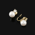 Vintage French Spiral Pearl Crystal Stud & Clip On No Piercing Elegant Alloy Statement Earrings