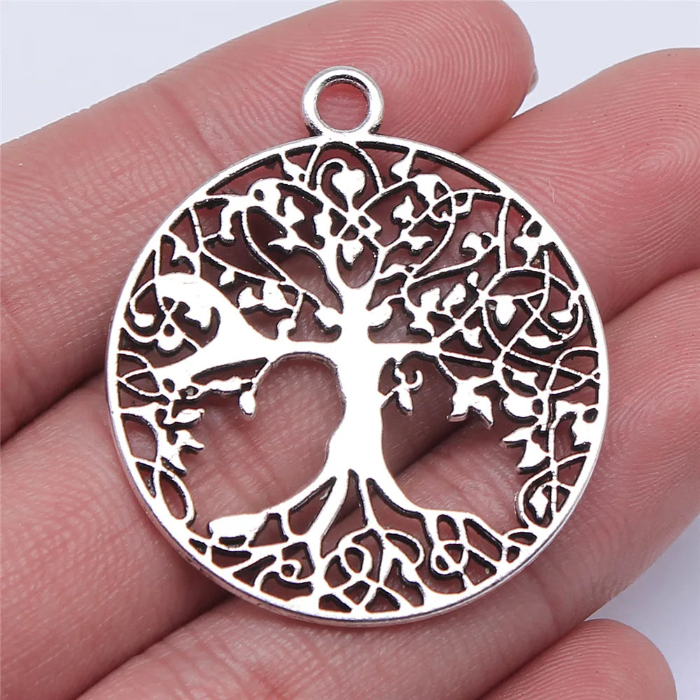 40x35mm 4.6g Multicolor Zinc Alloy Tree of Life Charm Pendant for Necklace Bracelet Making