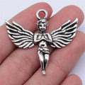 41x44mm 10.1g Antique Silver Zinc Alloy Winged Angel Wing Charm Pendant for DIY Necklace Jewelry Making