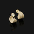 Elegant Cream Enamel Chunky C Hoop Circle Stud & Clip On No Piercing Minimalist Women's Earrings