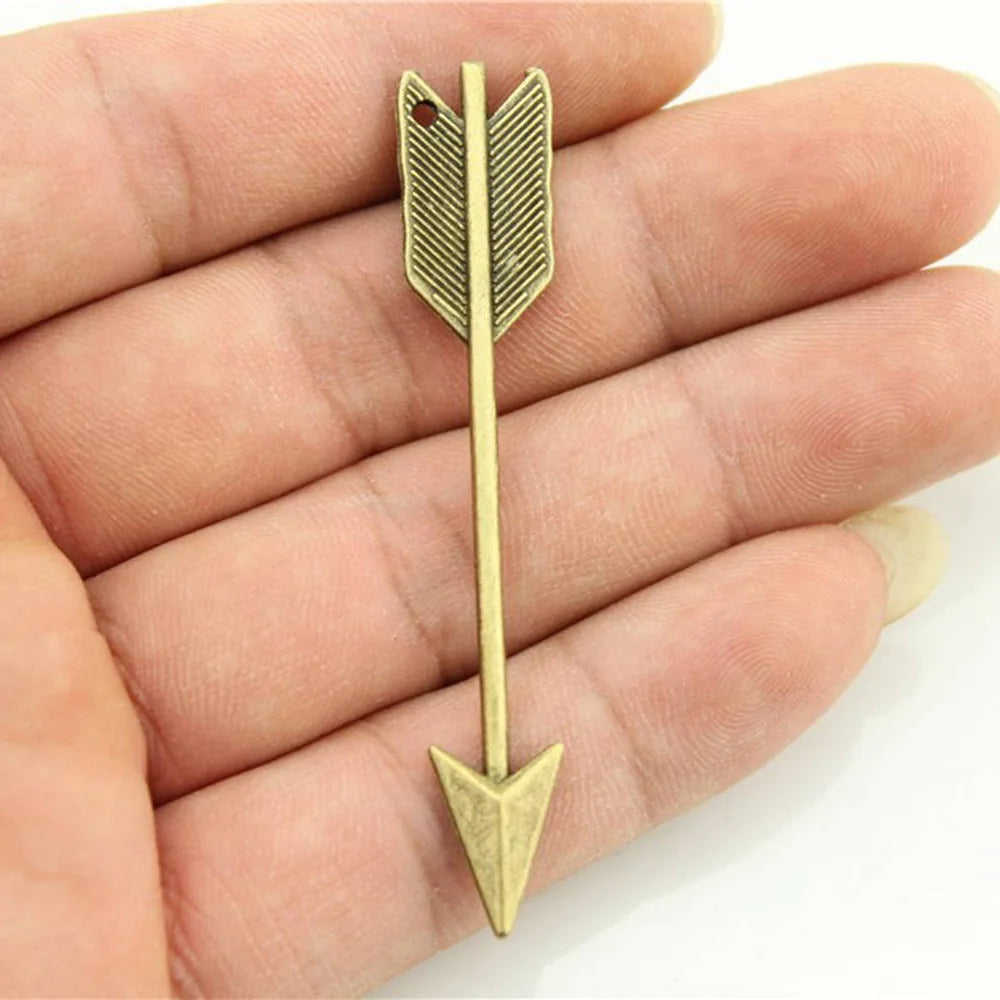 64x11mm 2.6g Multicolor Zinc Alloy Bow and Arrow Charm Pendant for DIY Bracelet Necklace Making