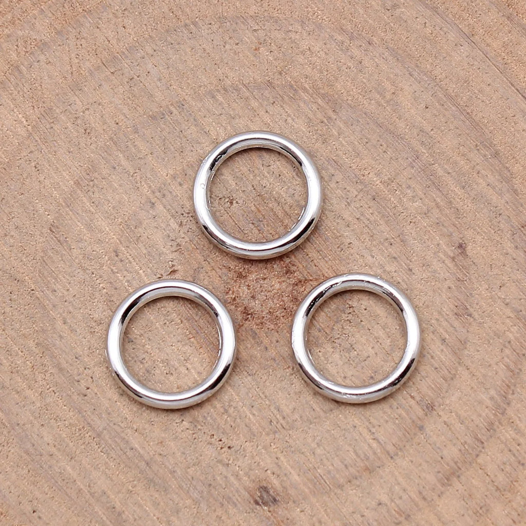 10x10mm 0.24g Multicolor Zinc Alloy Round Ring Charm Pendant for DIY Necklace Bracelet Making
