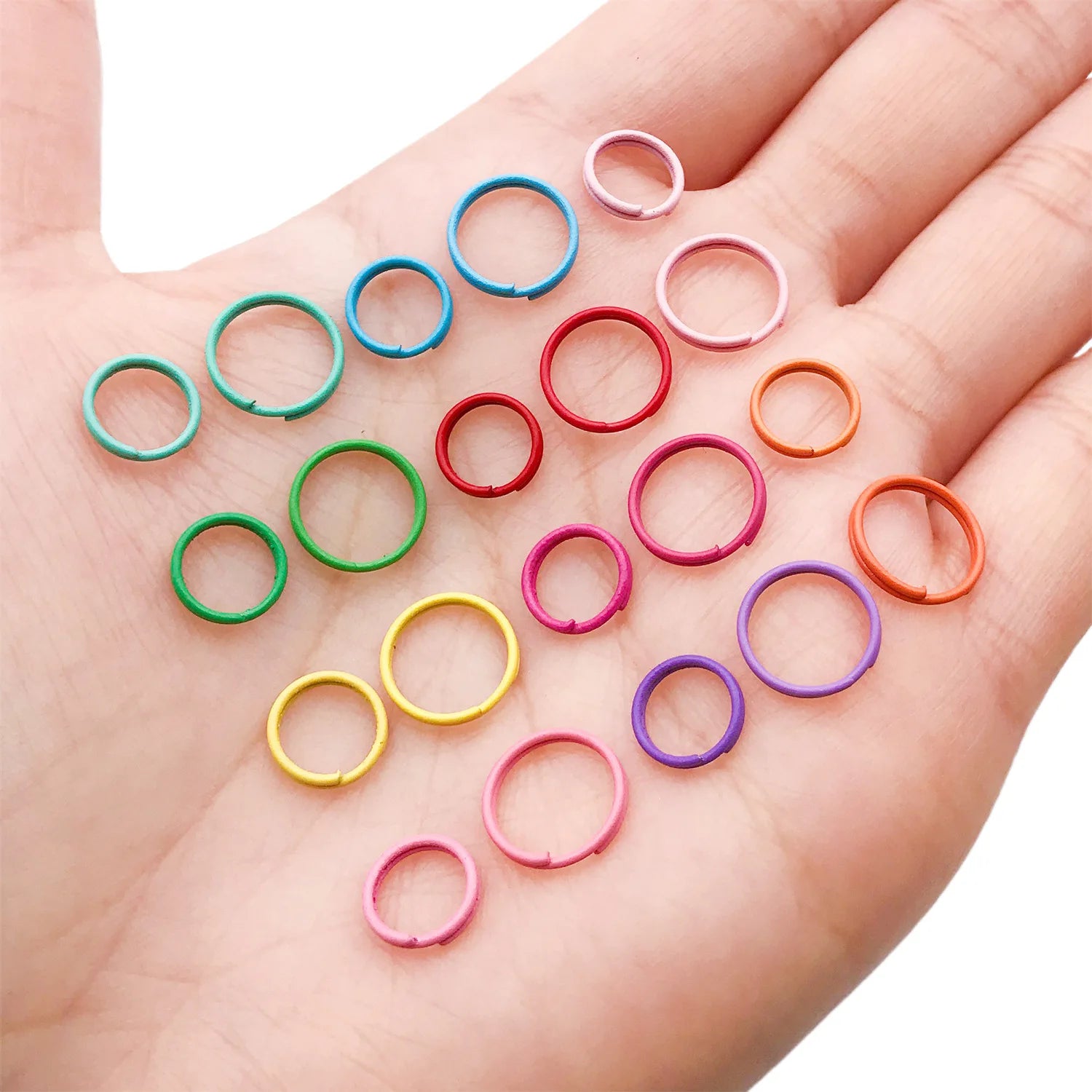 Painted Color Iron Open Double Ring Jump Rings for DIY Bracelet Necklace Connectors
