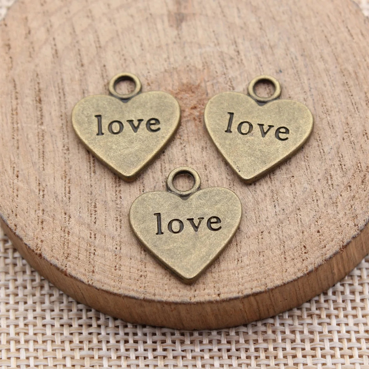 19x16mm 1.9g Multicolor Zinc Alloy Double Sided LOVE Heart Charm Pendant for DIY Jewelry Making