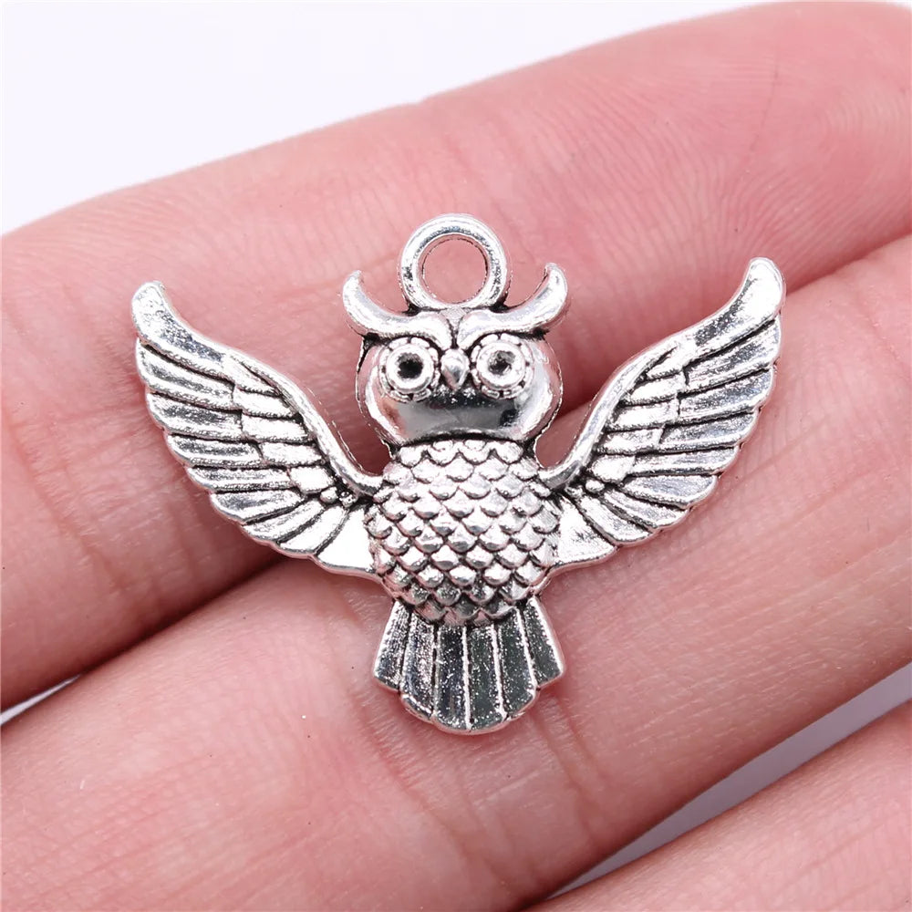 30x24mm 2.2g Multicolor Zinc Alloy Owl Cat Charm Pendant for DIY Necklace Bracelet Jewelry Making