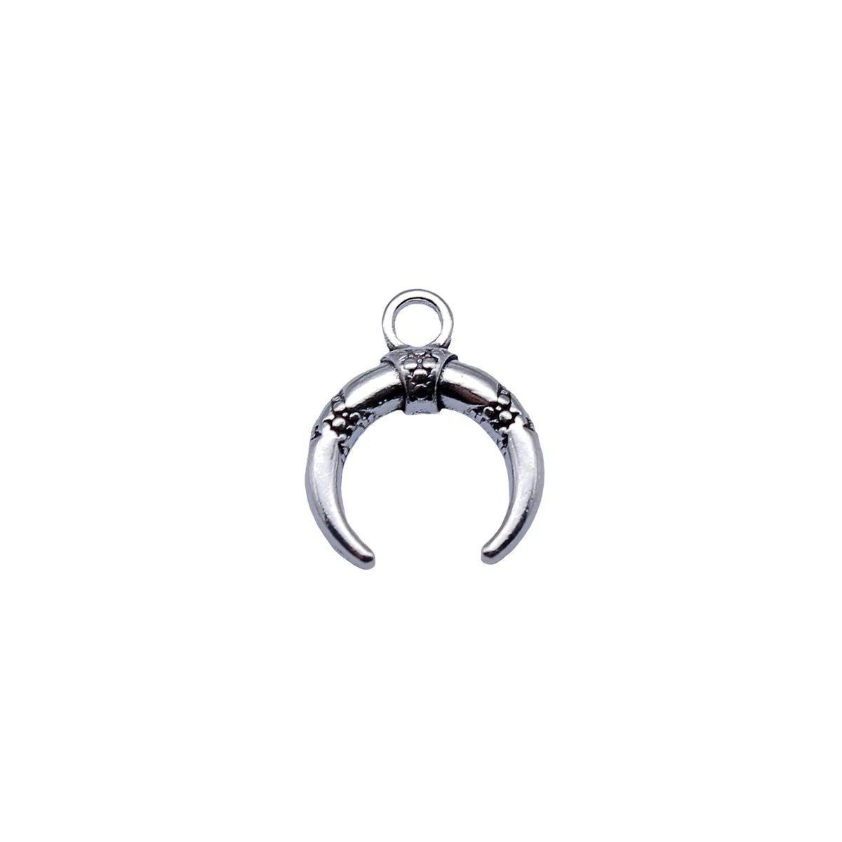 19x16mm 1.5g Antique Silver Zinc Alloy Crescent Horn Charm Pendant for DIY Necklace Bracelet