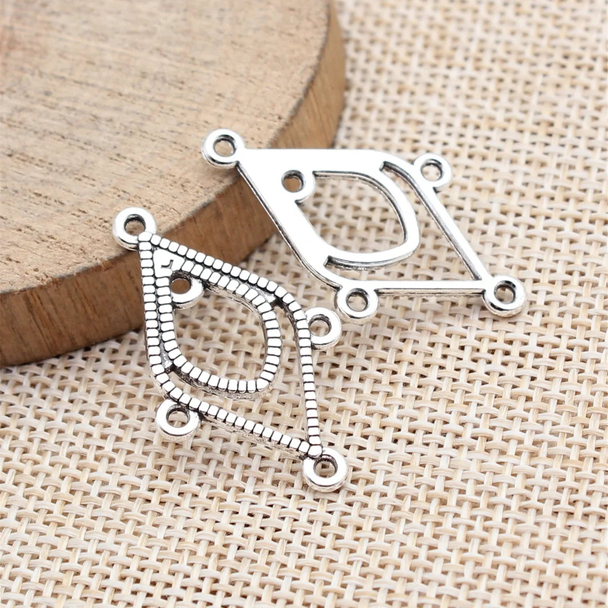 32x19mm 1.45g Multicolor Zinc Alloy Diamond Earring Connector Charm for DIY Dangle Earring Making