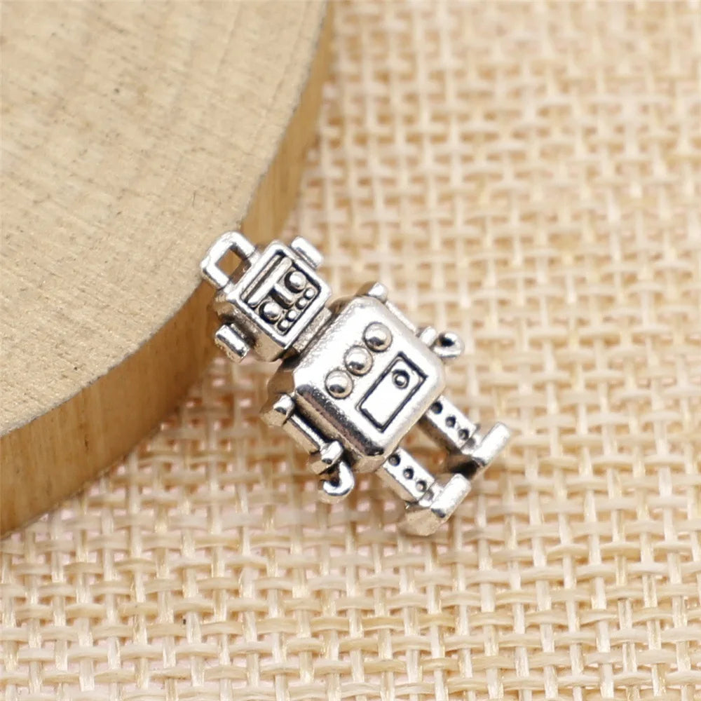 12x18mm 2.4g Multicolor Zinc Alloy Robot Charm Pendant for DIY Necklace Bracelet Keychain Jewelry